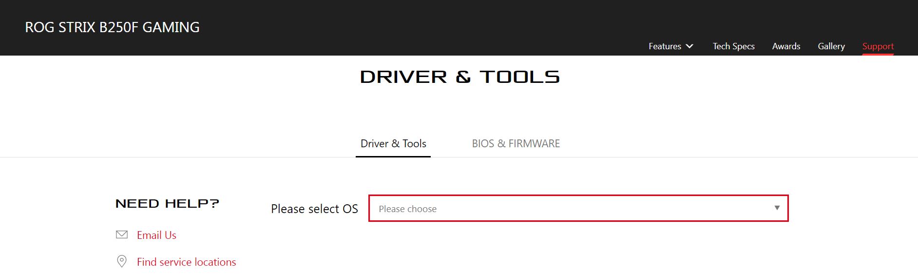 select the motherboard model you are using